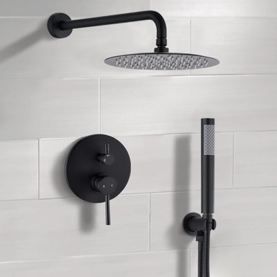Matte Black 10" Shower Head : Rain And Handheld, Made Of Brass For A Bath Heads Graceful Showering Experience