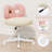 Vanity Chair with Wheels,Swivel Makeup Chair with Upholstered,Adjustable Height Chair for Makeup Room and Bedroom-114432974-119812864