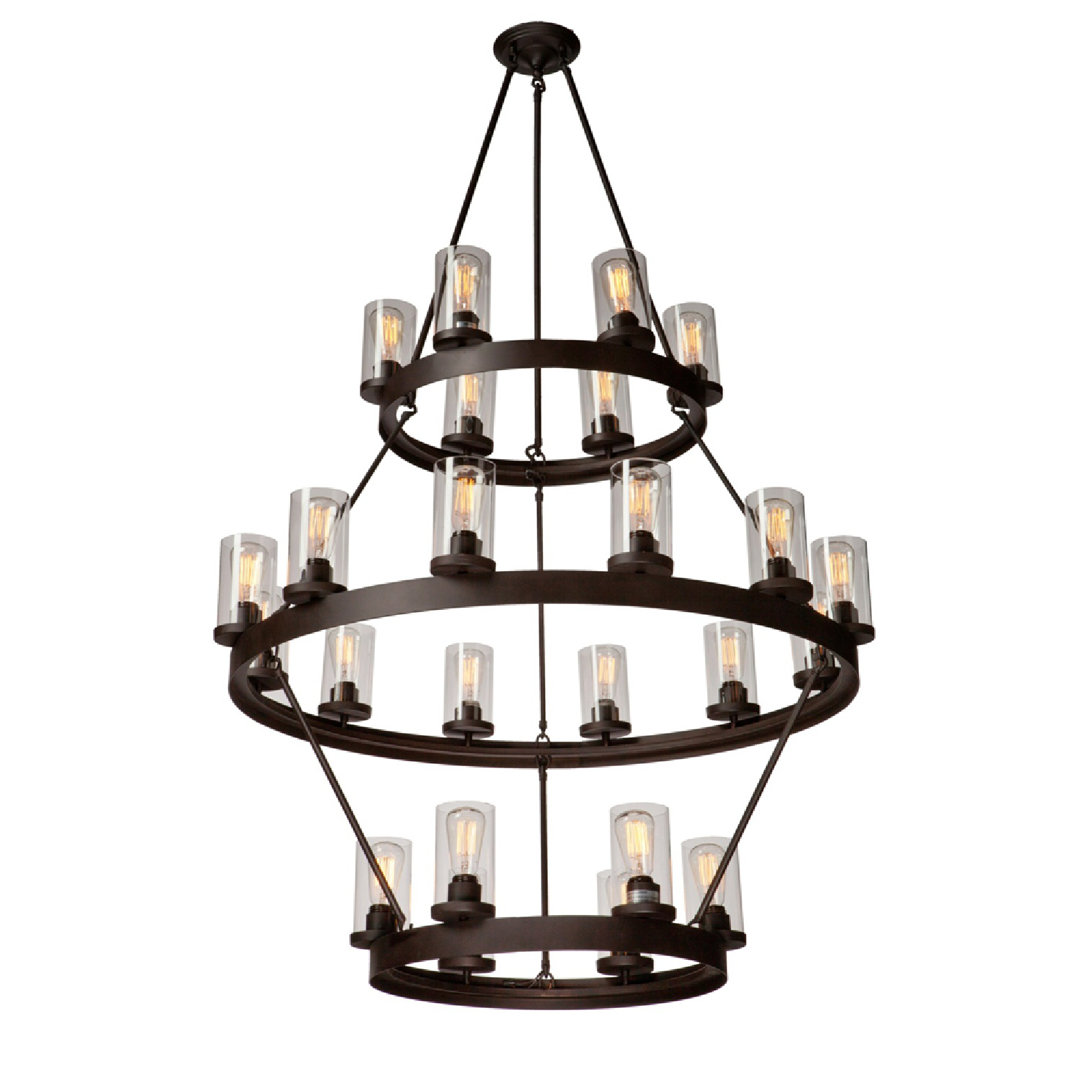 Angharad 24 - Light Dimmable Cylinder Chandelier Loon Peak®