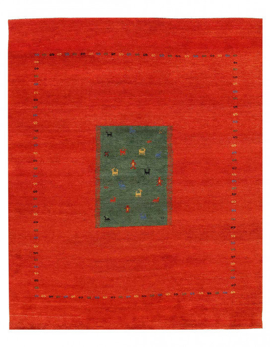 Tapis en laine d'agneau rectangulaire unique de 9 pi 11 po x 8 pi 2 po Larrissa