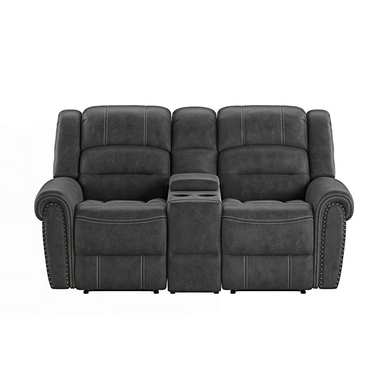 Causeuse inclinable de style traditionnel avec console