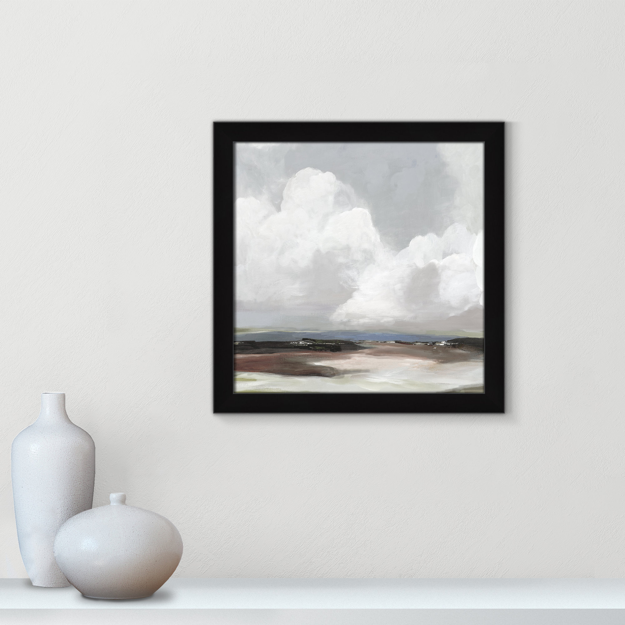 Morning Air - Picture Frame Painting Print, 18" H x 18" W x 1.12" D, Black Framed