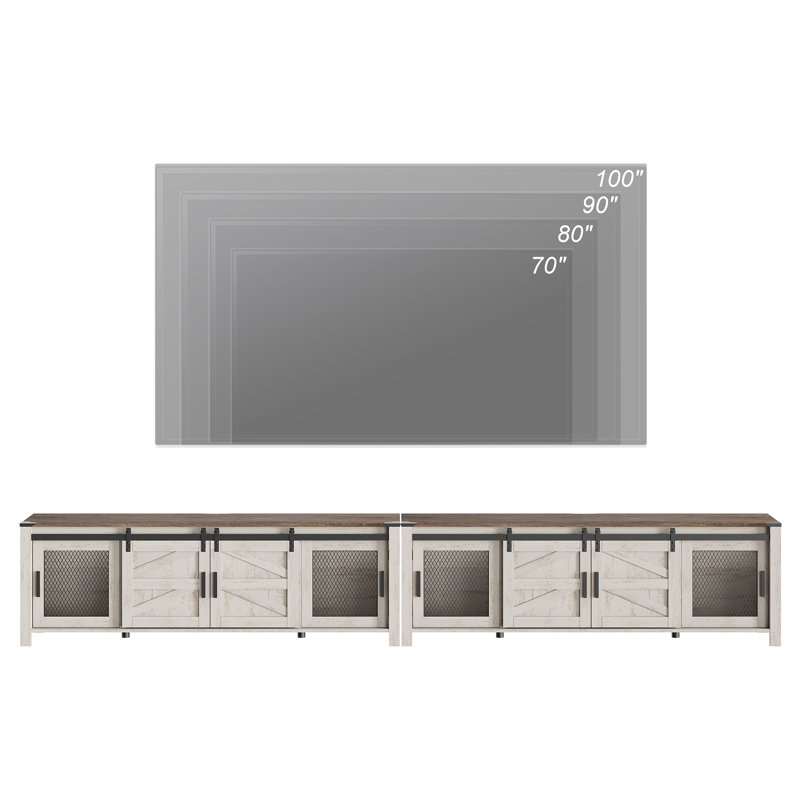 Gracie Oaks 2 In 1 TV Stand For 100 Inch, Oak Wood