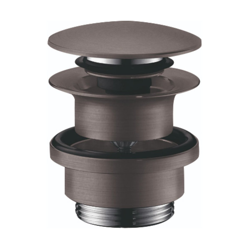 Pop-Up Bathroom Sink Drain, Brushed Black/Chrome