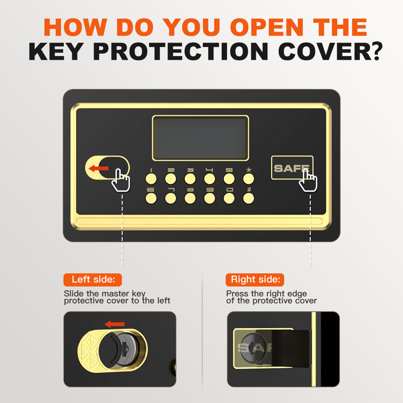 BESAFETY Safe Box, Digital Keypad Home Security Safe With Fireproof Bag, 11.80" H x 11.80" W x 14.96" D