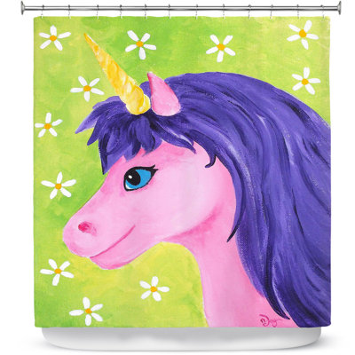 Rideau de douche simple licorne