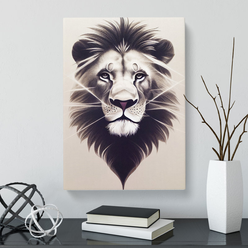 Lion Airbrush - Wrapped Canvas, 50cm H x 35cm W x 3cm D
