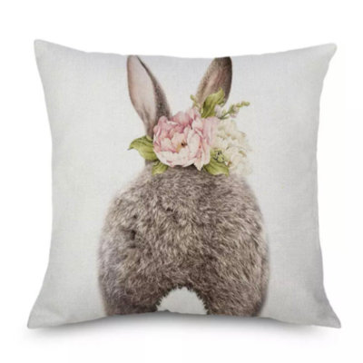 Spring Bunny Throw Pillow Cover, 18x18 Inch