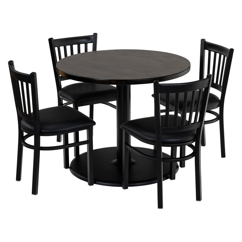 Ensemble de table ronde 36 "avec chaises Rosy, Marron foncé