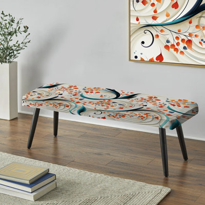 Banc rembourré floral orange Zen