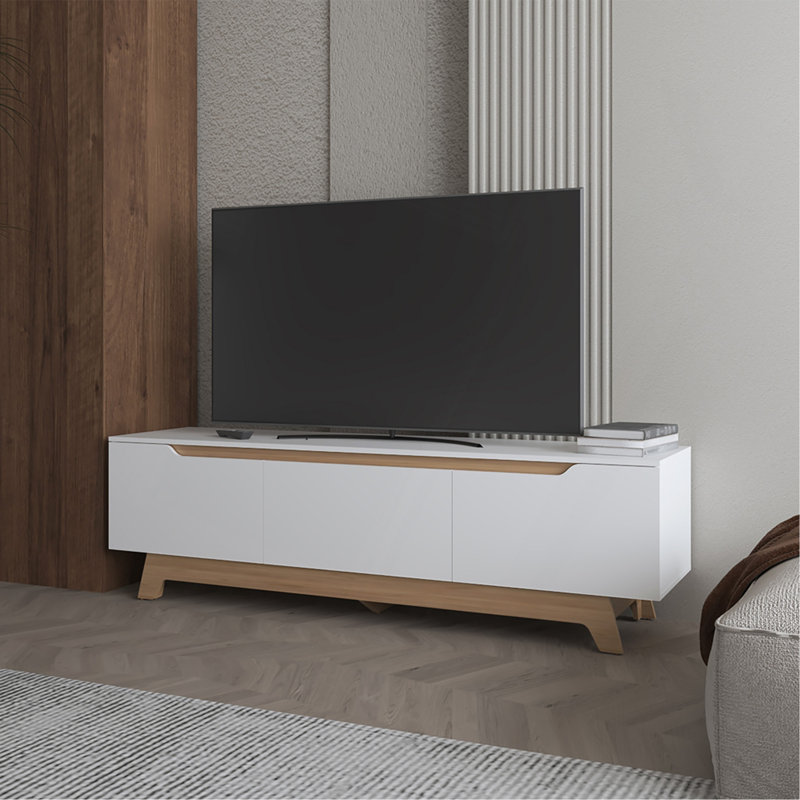 Meuble télé Yukon, salon, blanc / macadamia