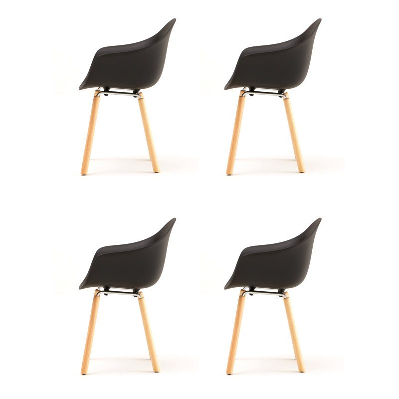 TA Armchair (Set of 4), Black/Natural