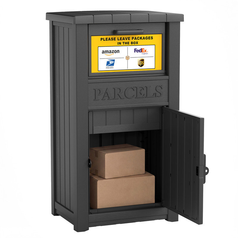 Boîte verrouillable verrouillable - Boîte de livraison en résine résistante aux intempéries pour porche, patio et bord de trottoir