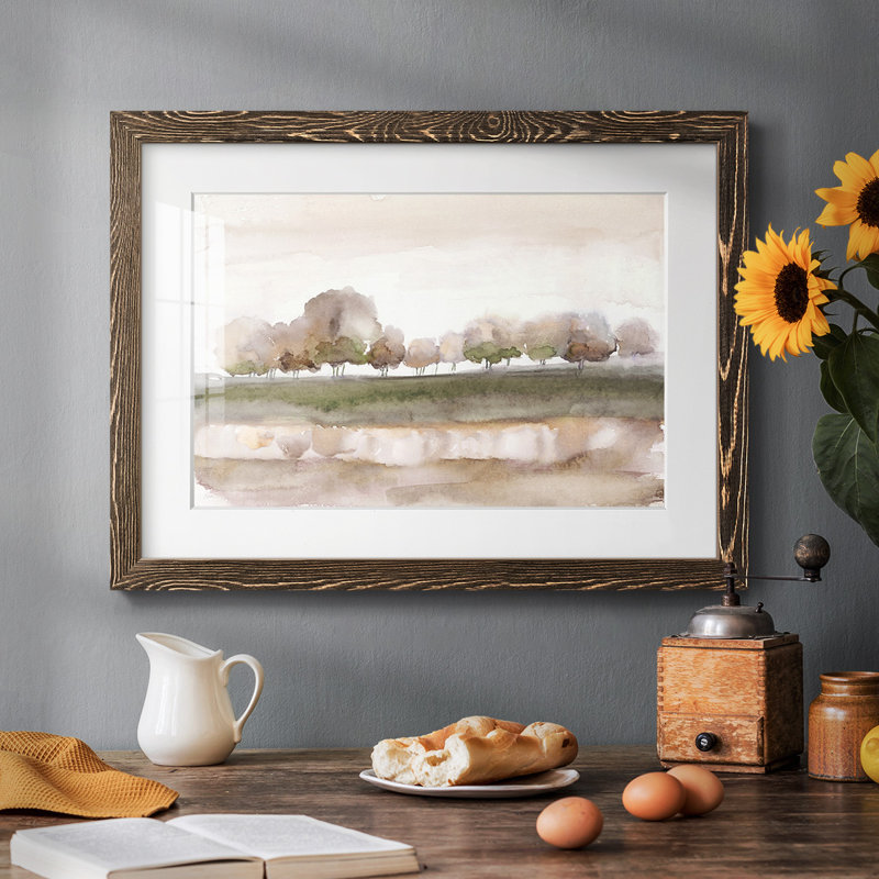 «Soft Welcome Spring», reproduction encadrée rustique avec tableau mat, Noyer, H 18 po x l 26 po x P 1,5 po