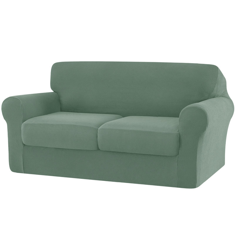 Pizarro Box Cushion Loveseat Slipcover, Green