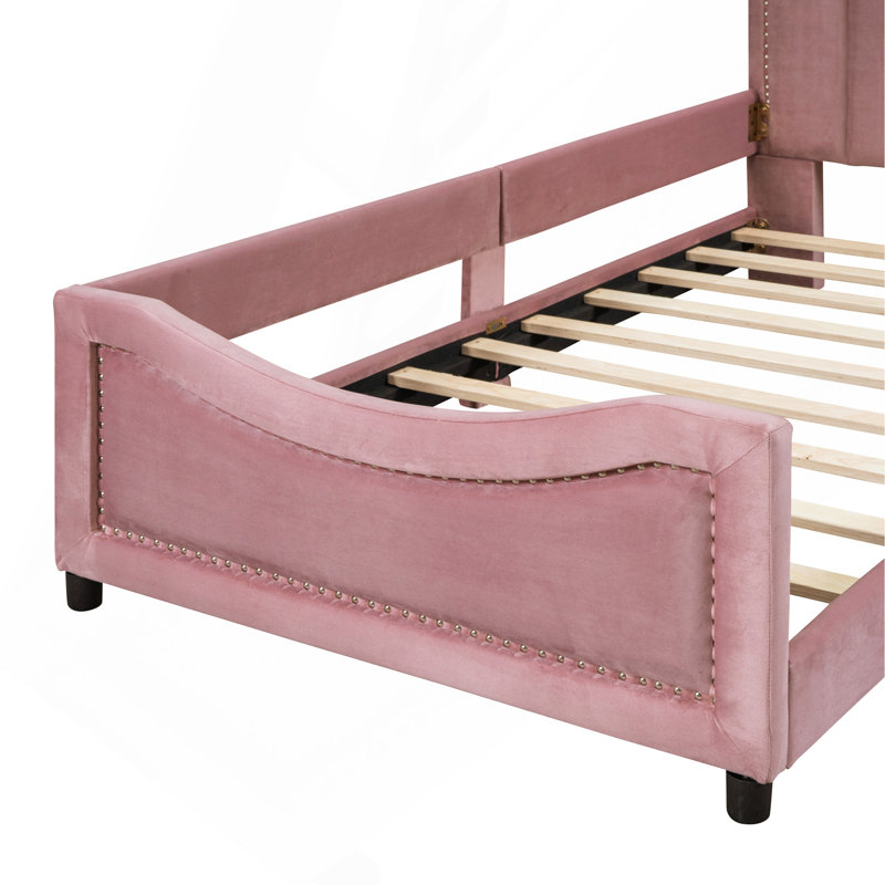 Lit de jour simple Classic Stripe, Rose