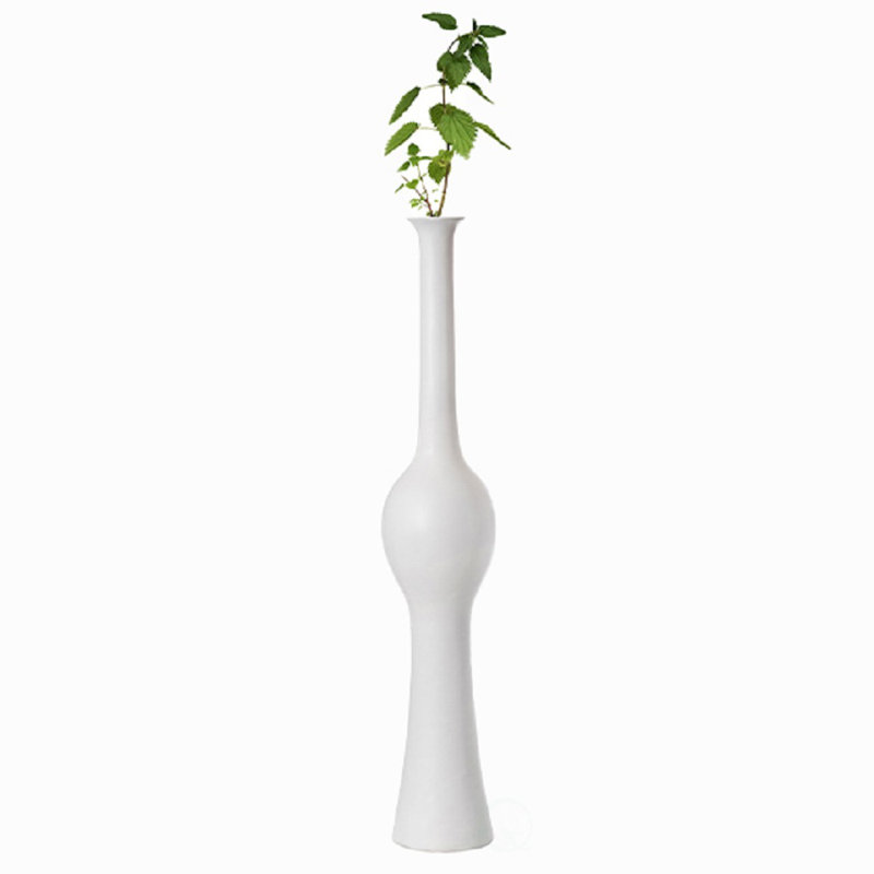 Vase de plancher de style unique pour la salle à manger d'entrée ou le salon, céramique blanche, 1 pièce