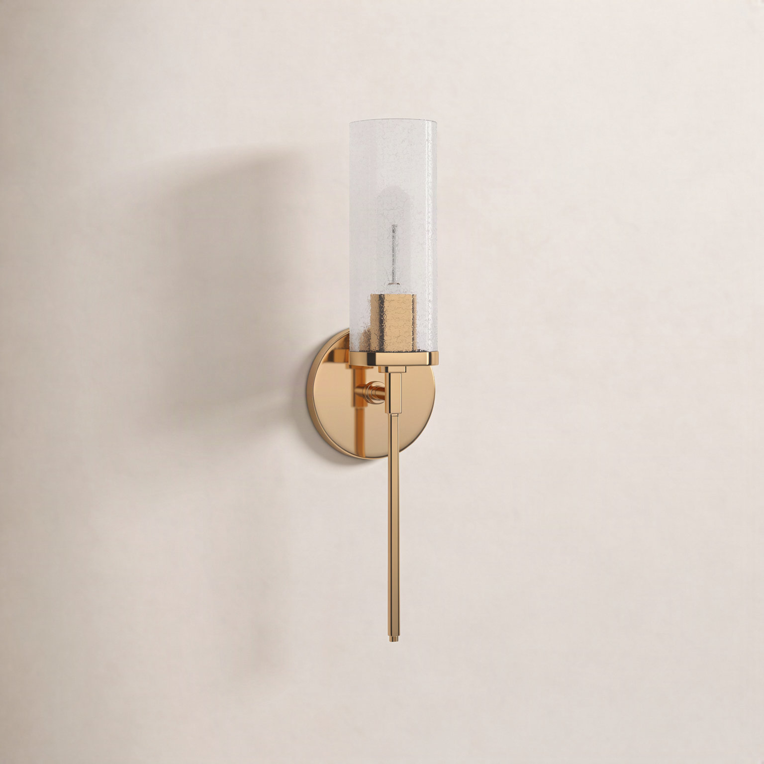 Single Light Glass Dimmable Wallchiere, Aged Brass