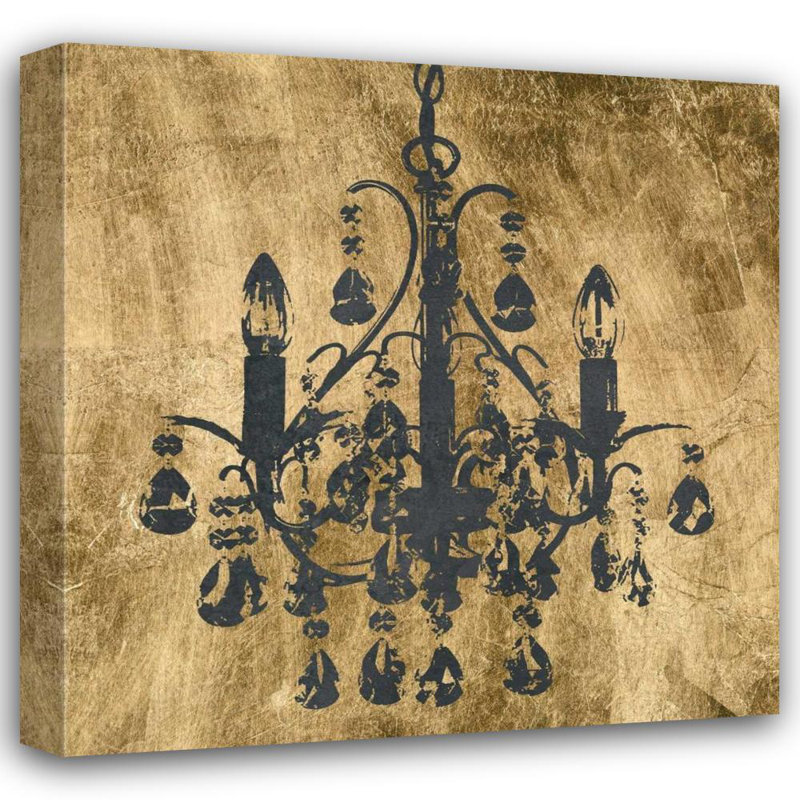 Art sur toile tendue avec galerie Williston Forge Goldberger, Jennifer: Gilt Chandelier V, H 15 po x l 15 po