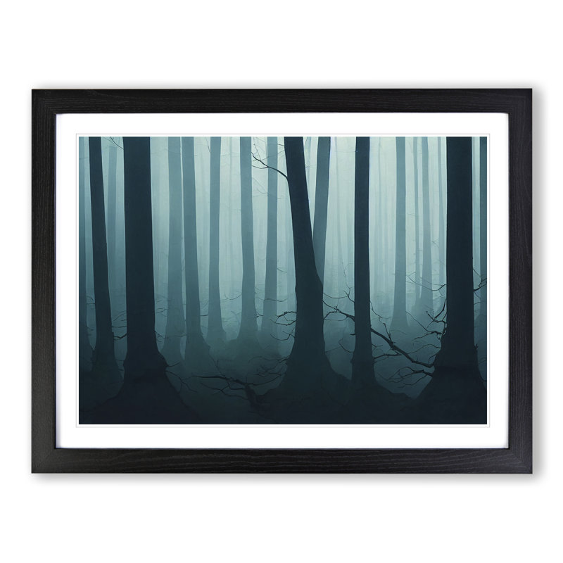 Overwhelming Forest - Single Picture Frame Print, Black, 46cm H x 64cm W x 2cm D