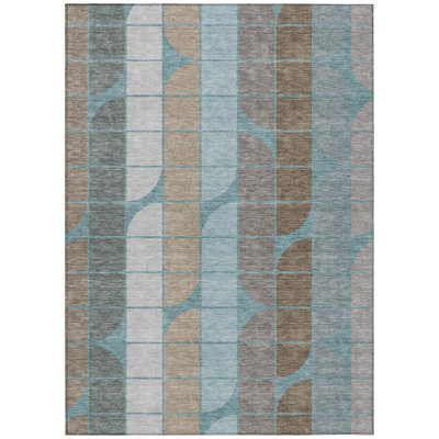 Machine Washable Indoor/Outdoor Chantille ACN2418 Mid-Century Modern Rug