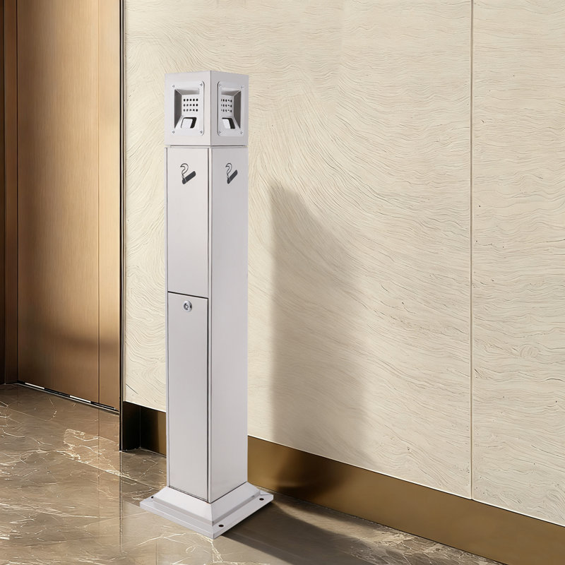 Commercial Butt Receptacle Cigarette Butt Receptacle For Hotel Lobby Outdoor Standing Cigarette Butt Receptacle, Silver