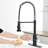 Stainless Steel Kitchen Faucet - Automatic Touchless With Pull-Down Contemporary Black And Silver Finish Smart Motion Sensor Hygienic Convenient For Sinks In Black/Silver