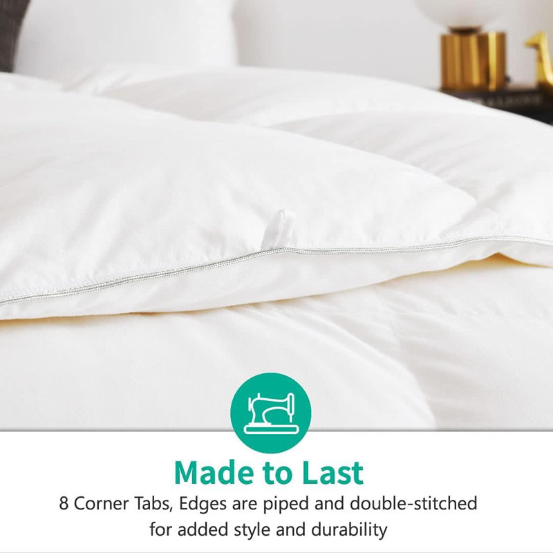  Insert de couette en duvet synthétique toutes saisons à pli carré et très chaud, Très grand lit