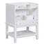 24" Bathroom Vanity Without Sink, Base Only, Solid Wood Frame, Bathroom Storage Cabinet with Drawer and Open Shelf, White