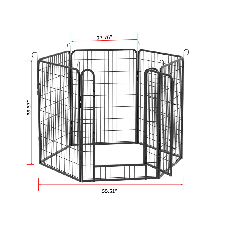 Falando 54'' H Panel Metal Exercise Pen, 54" H x 40" L x 27" W