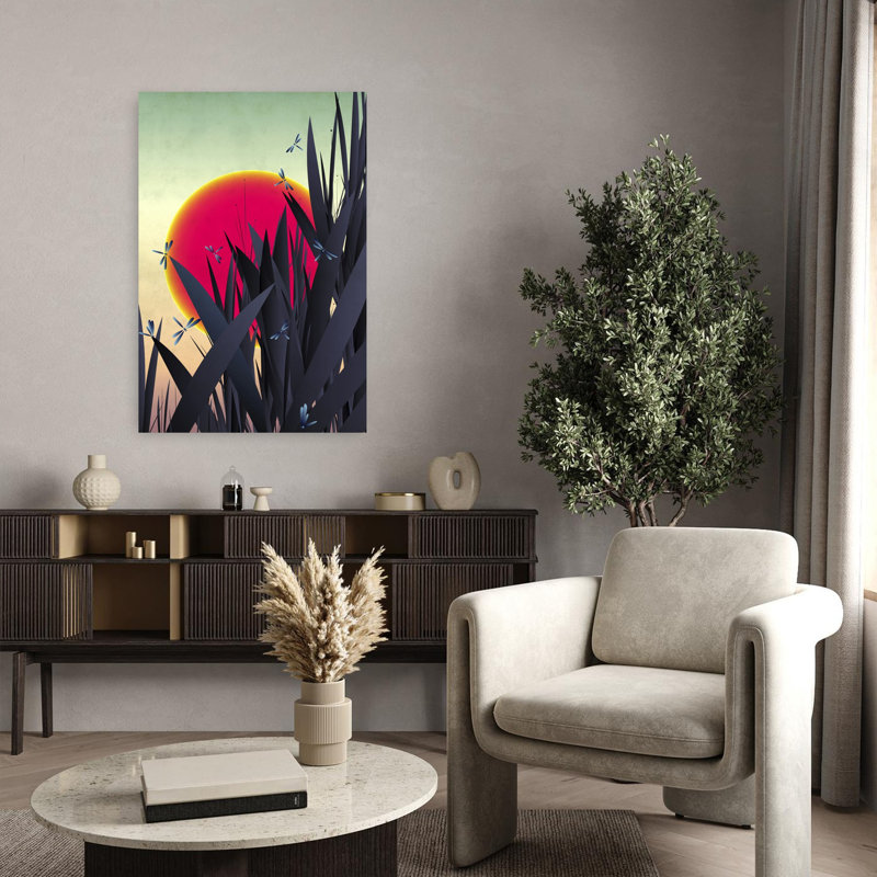 Art contemporain contemporain à motif géométrique audacieux, H 36 po x l 24 po