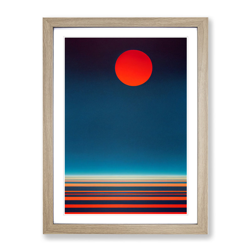 XV1022-4272X Sublime Abstract Sunset - - Wall Art, 66cm H x 48cm W, Oak Framed Paper, White