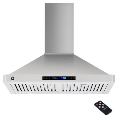 Hotte intégrée de 30 po, hotte en acier inoxydable de 450 pi³ / min avec commandes tactiles et tactiles, ventilateur silencieux à 3 vitesses, filtres allant au lave-vaisselle
