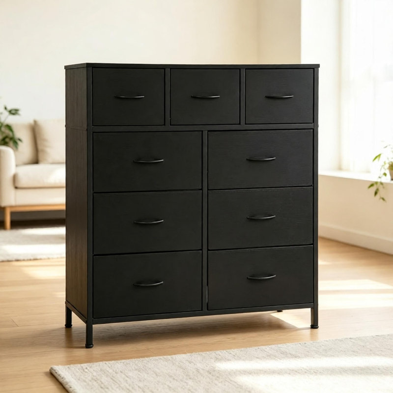 Commode 9 tiroirs, commode, rangement, garde-robe, vestibule