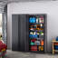 Armoire de rangement en acier robuste (H 70,87 po x l 31,5 po x P 15,7 po) avec serrure et 4 tablettes réglables pour le garage et le bureau