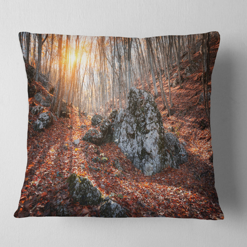 Coussin décoratif Paysage d'automne, 16 po x 1 po, Coussin décoratif