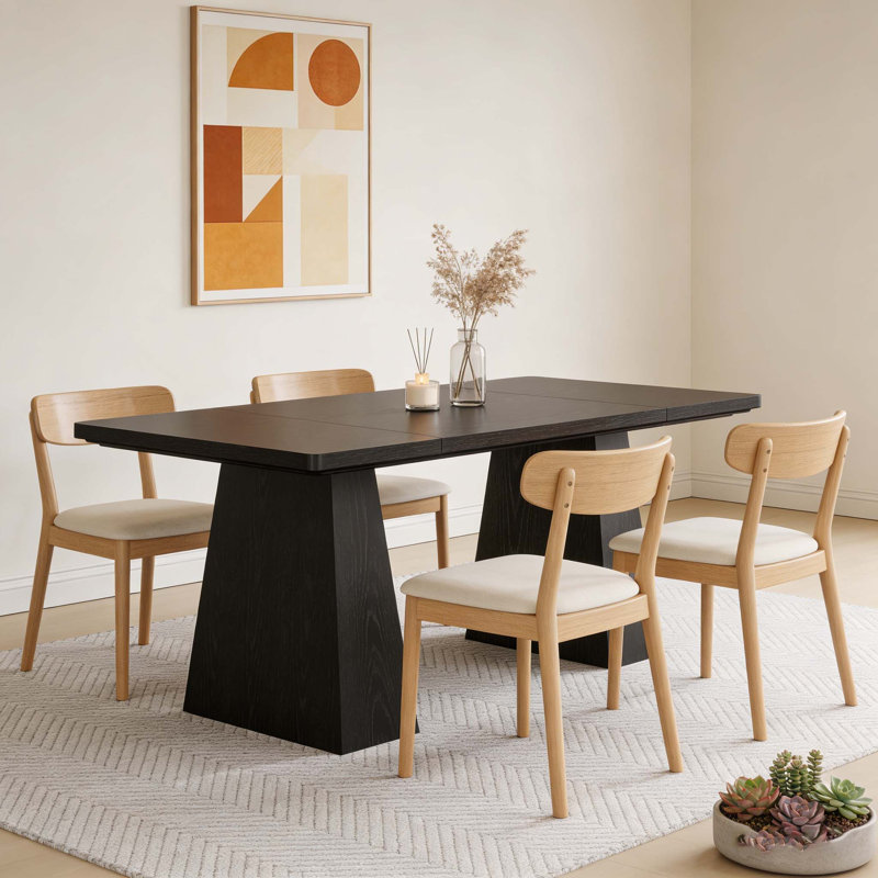 Style Dining Table, Spacious Wood Kitchen Table for Versatile Use and Durable Design