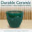 Caydin Round Ceramic Outdoor Planter - Dark Green - 14.5"-1388144722-1388144723