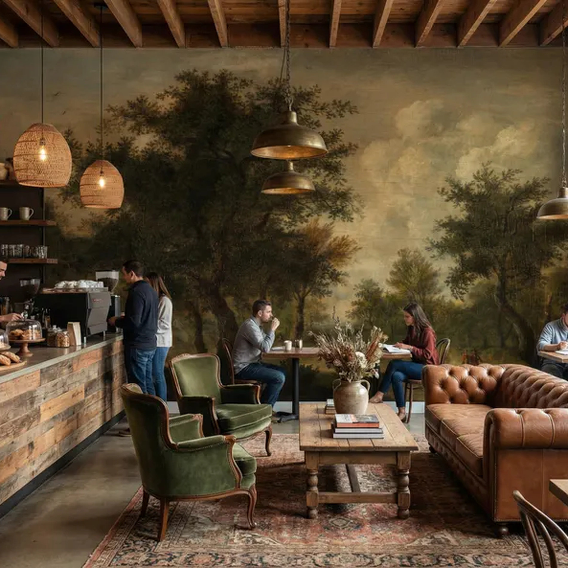 ARG Home Design Classic European Pastoral Landscape Wallpaper Mural ...
