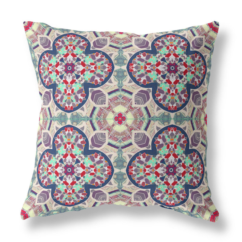 Housse de coussin carré et insert, 16" x 16", Marron / vert
