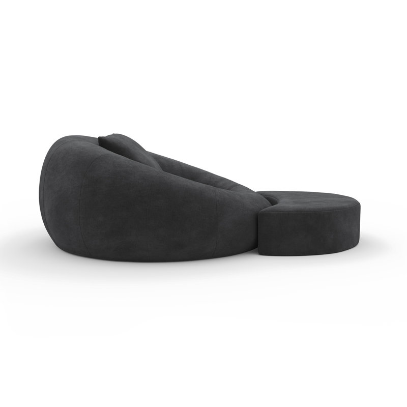 Causeuse en tissu Grace avec repose-pieds, gris foncé