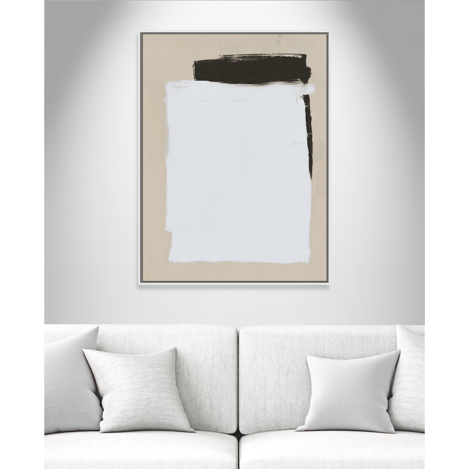 Two Mirrors, 41.5" H x 31.5" W, Framed Canvas, White