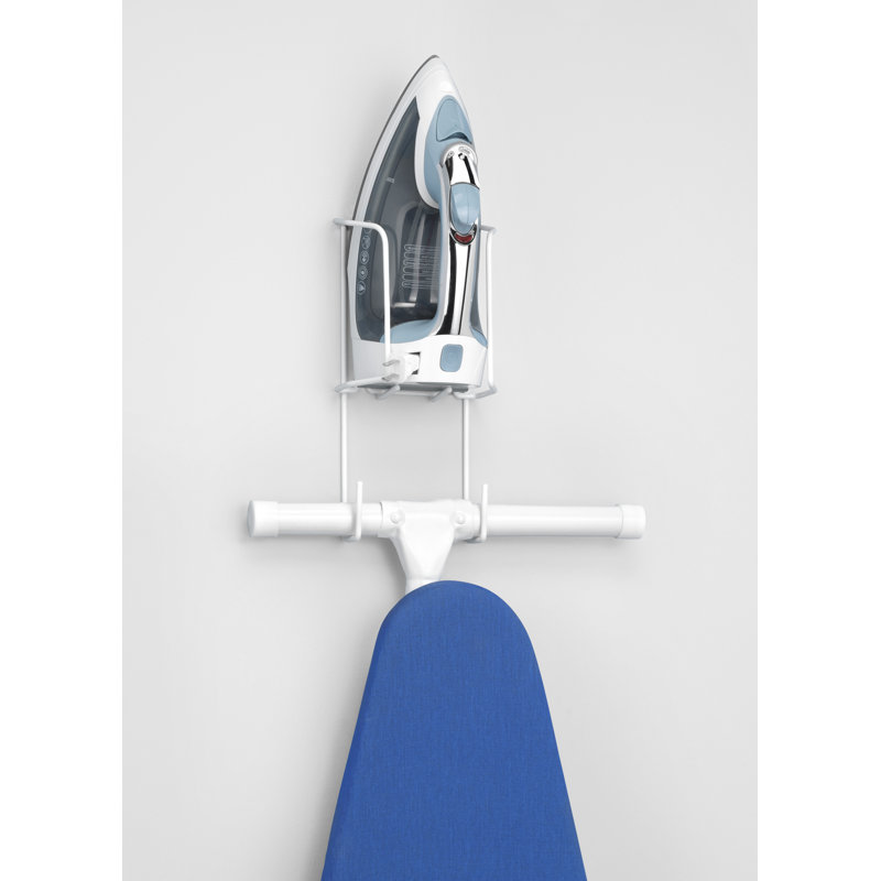 White Wire Over-the-Door Ironing Caddy and Organizer
