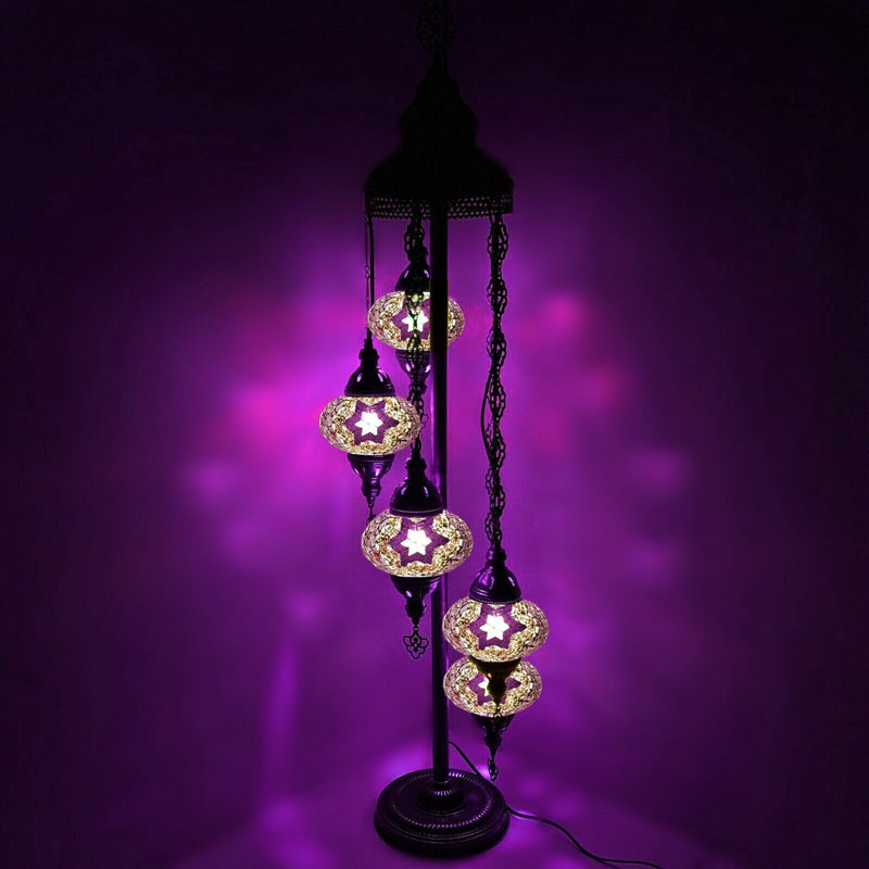 120cm Tree Floor Lamp Set, Purple