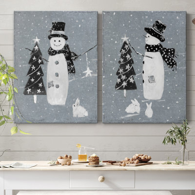 «Snowman Galvanized I», ensemble de 2 reproductions