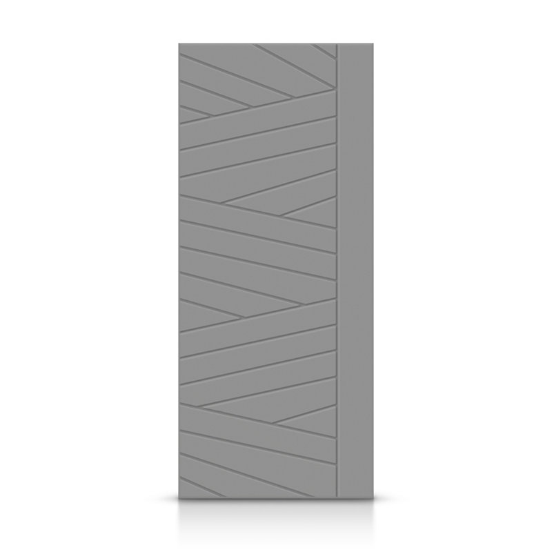 Porte standard à panneaux en bois manufacturé, Gris clair, 24 po x 84 po