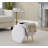 Ottoman In Gold Metal And Light Grey Fabric With Storage-962586166