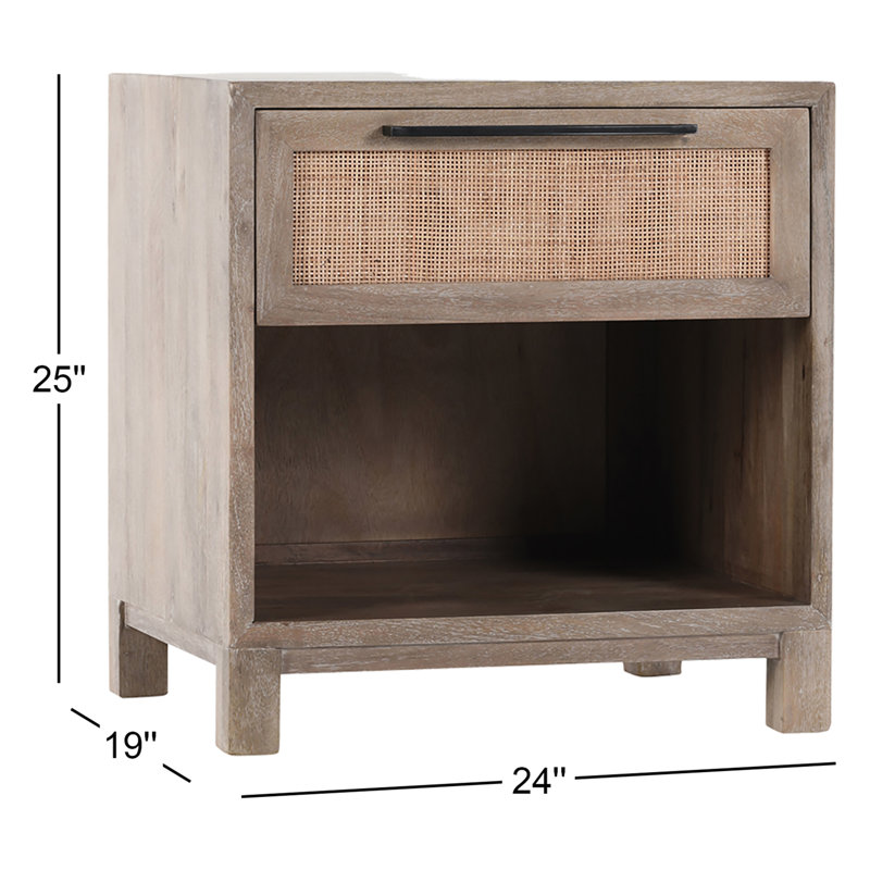Jensen 1 - Drawer Solid Wood Nightstand in Brown