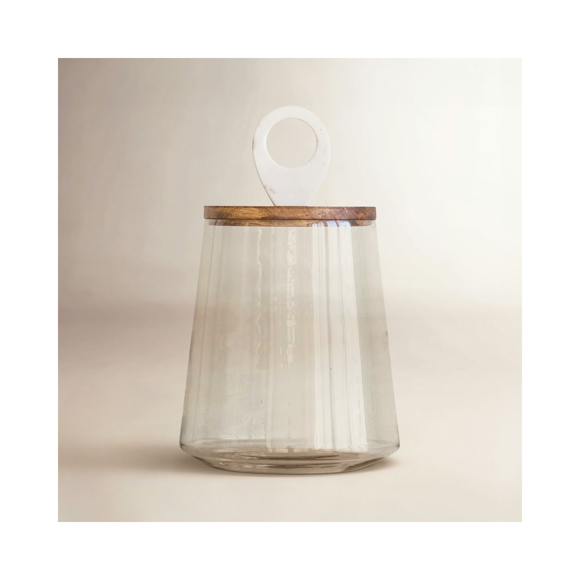 Glass Jar, 15" H x 9" W x 9" D