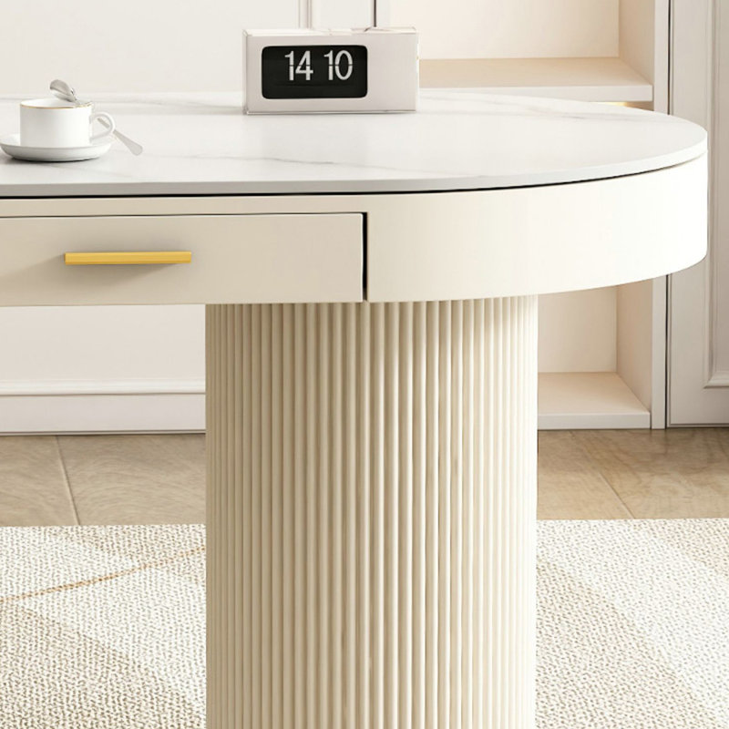 Crème - une simple table d'ordinateur pour la maison, H 29,53 po x l 47,24 po x P 23,62 po